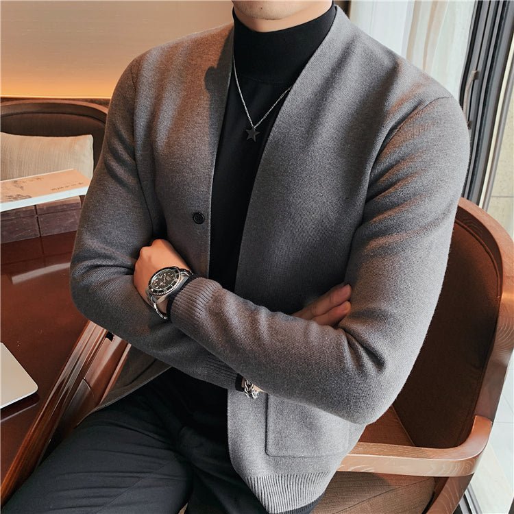 Cardigan en Maille à Simple Boutonnage pour Homme