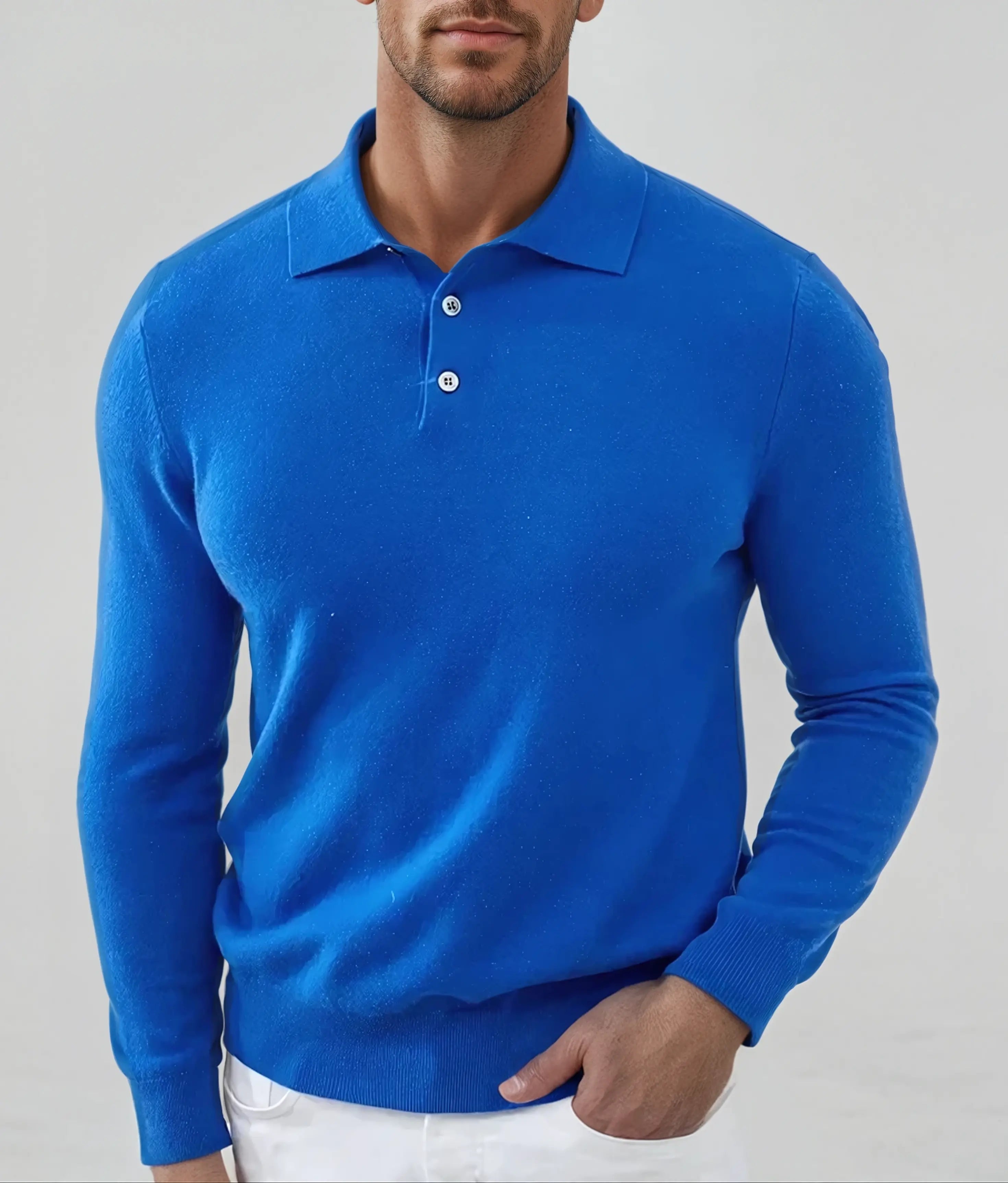 Men's Cashmere Polo Sweater