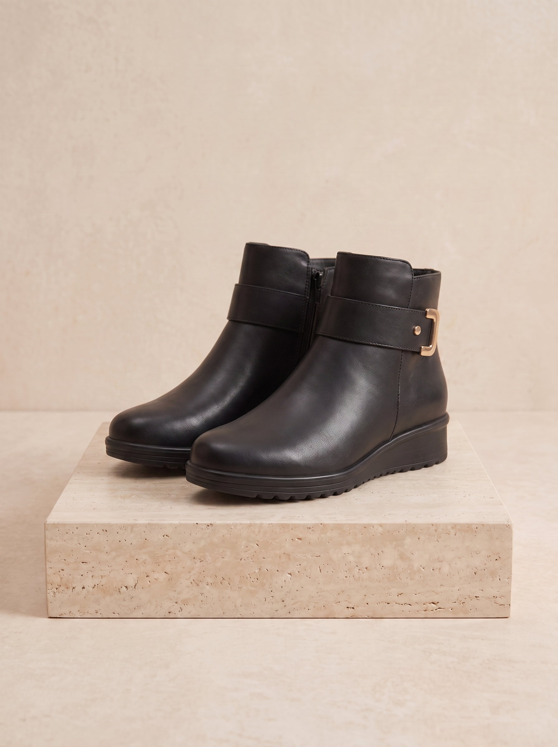 Women's warm lined faux leather boots
