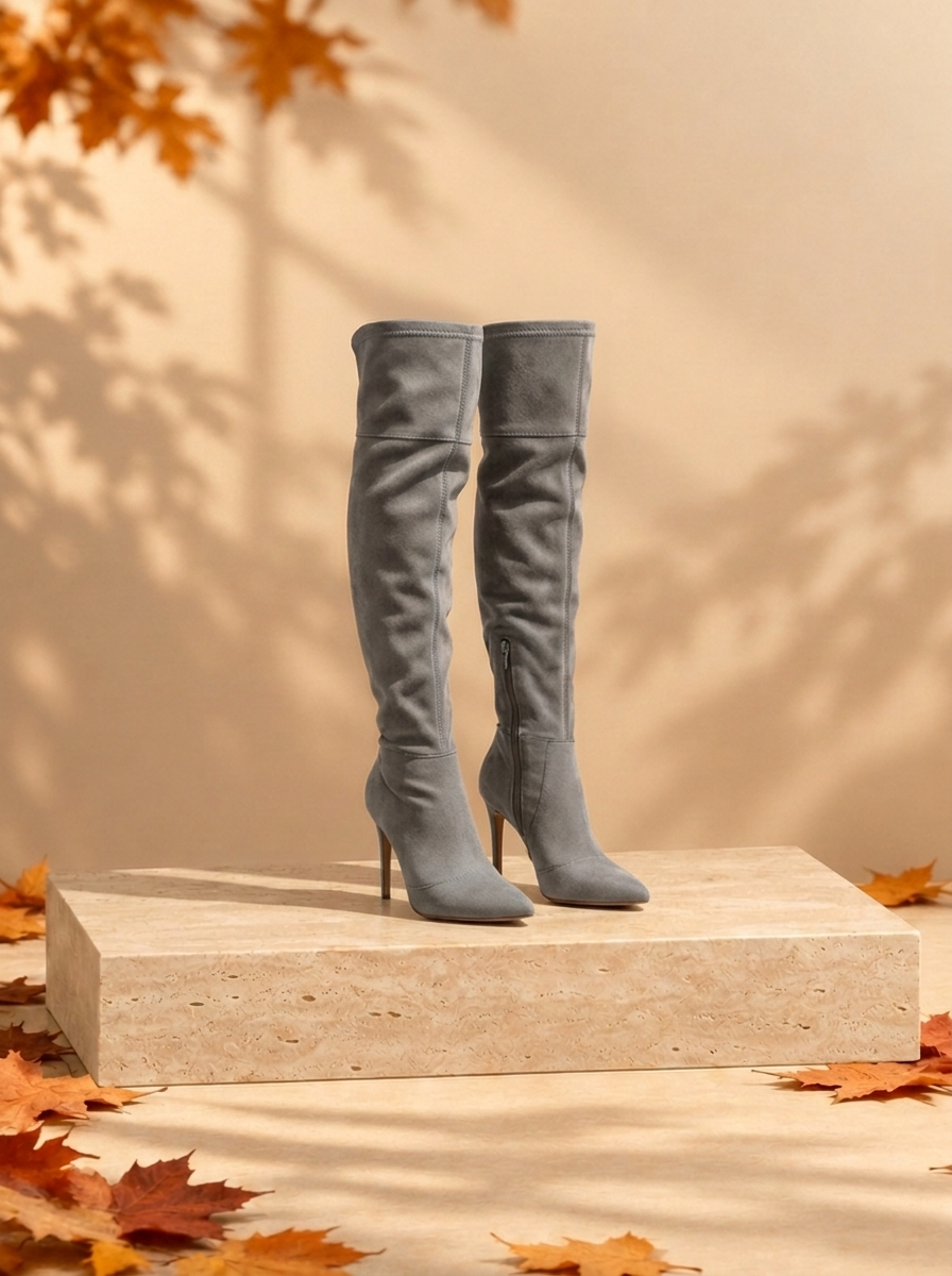 Women's knee high heeled boots for autumn