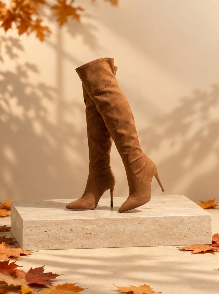 Women's knee high boots with pointed toe