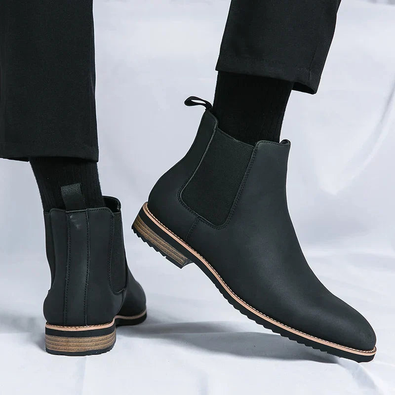 Bottes Chelsea avec Panneaux Élastiques Coupe Slim Homme