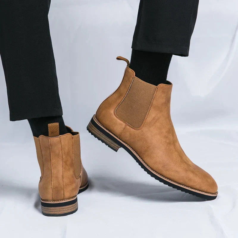 Bottes Chelsea avec Panneaux Élastiques Coupe Slim Homme
