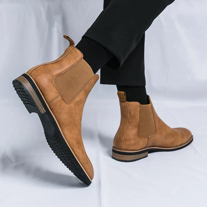Bottes Chelsea avec Panneaux Élastiques Coupe Slim Homme