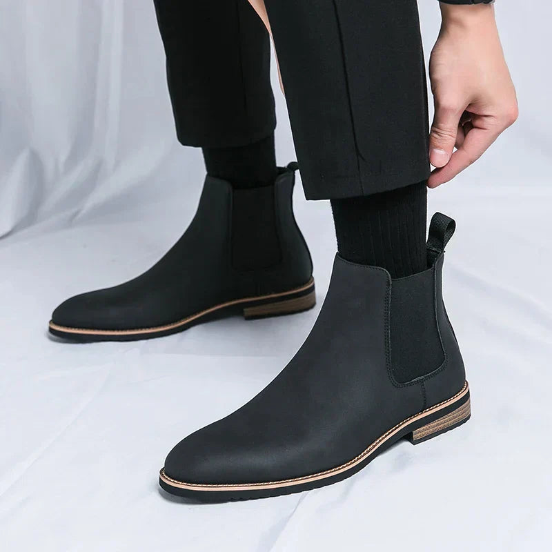 Bottes Chelsea avec Panneaux Élastiques Coupe Slim Homme