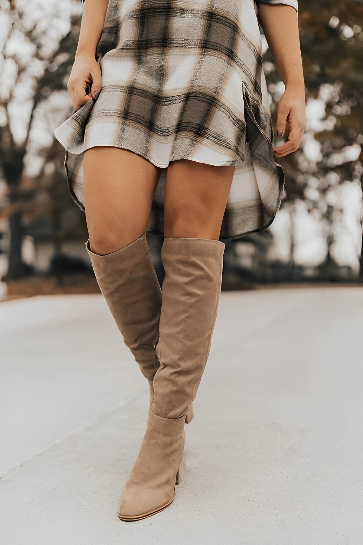 Bottes Plissées Hautes pour Femme