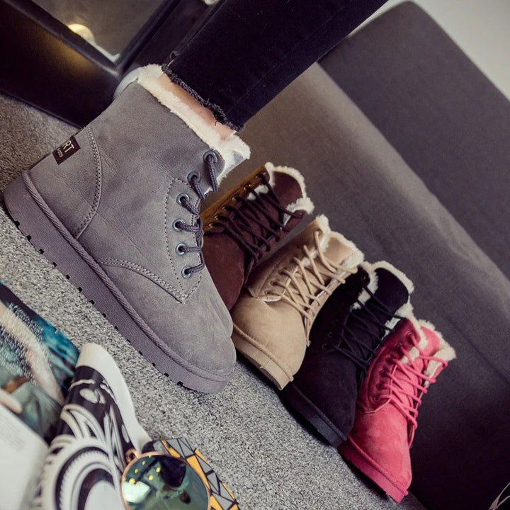 Bottes Mi-Mollet à Lacets Femme