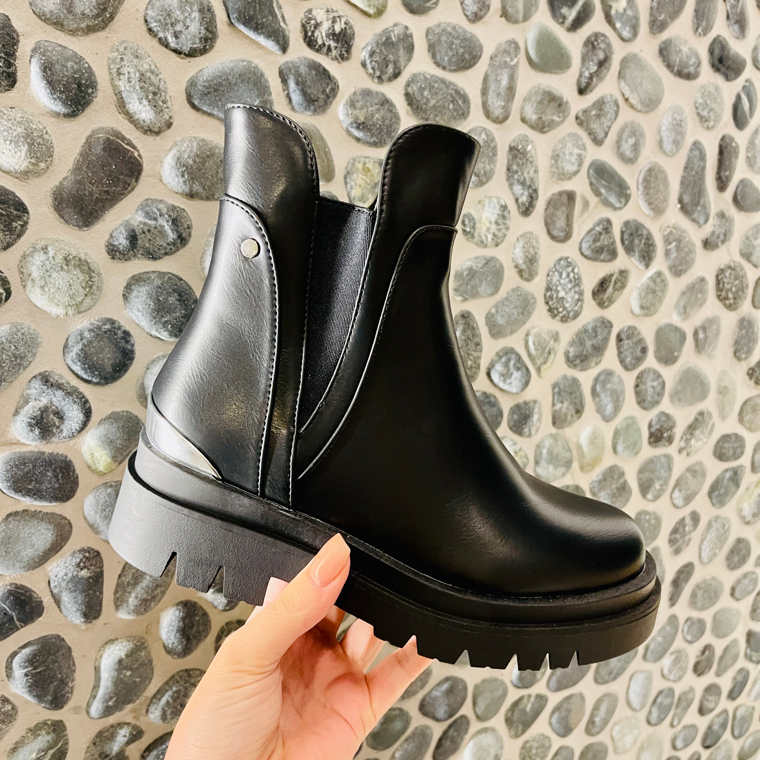 Bottes à Talons Noires Pour Femmes