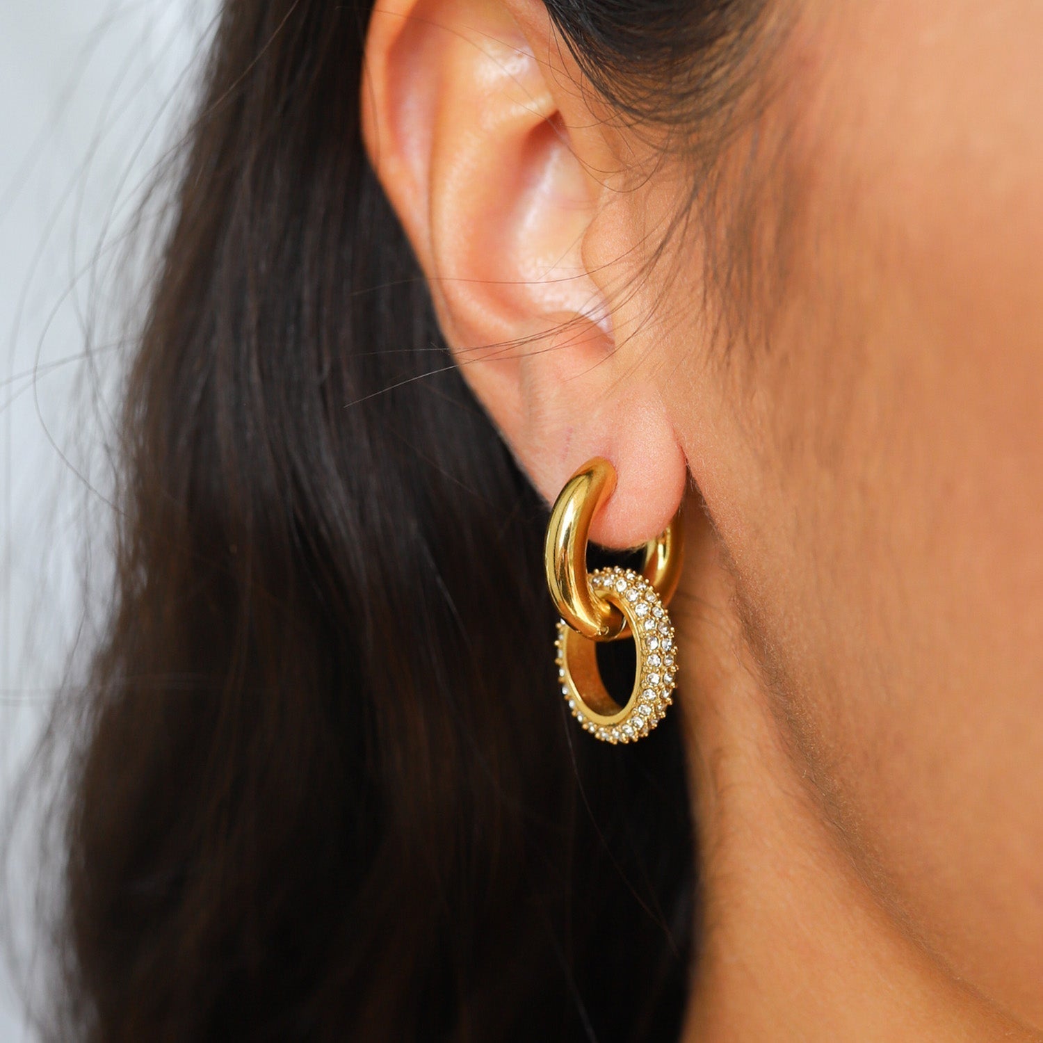 Boucles d'oreilles doubles pour femmes