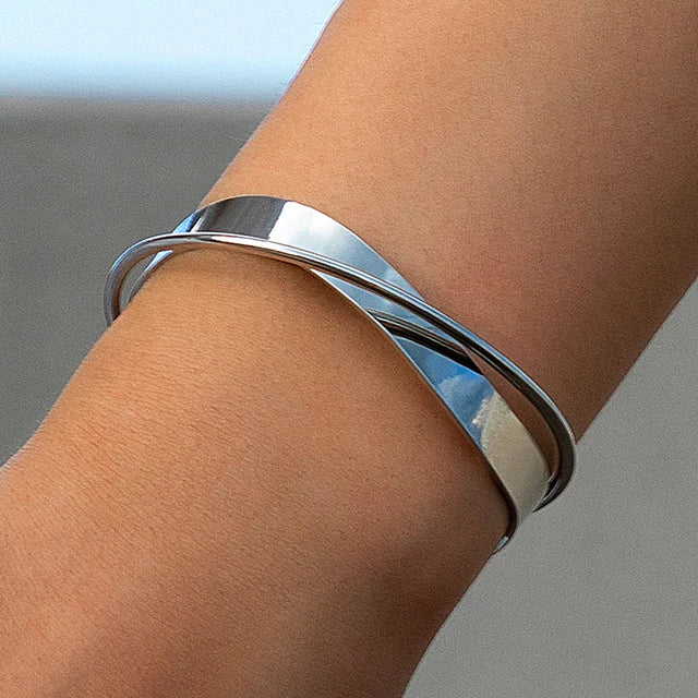 Bracelet Manchette Torsadé Femme