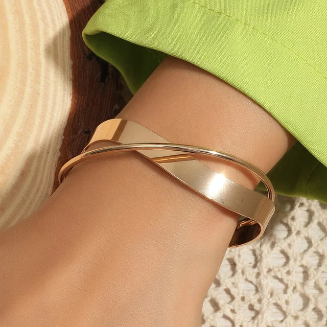 Bracelet Manchette Torsadé Femme