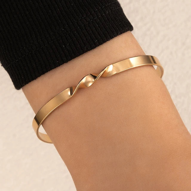 Bracelet Manchette Torsadé Femme