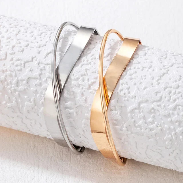 Bracelet Manchette Torsadé Femme