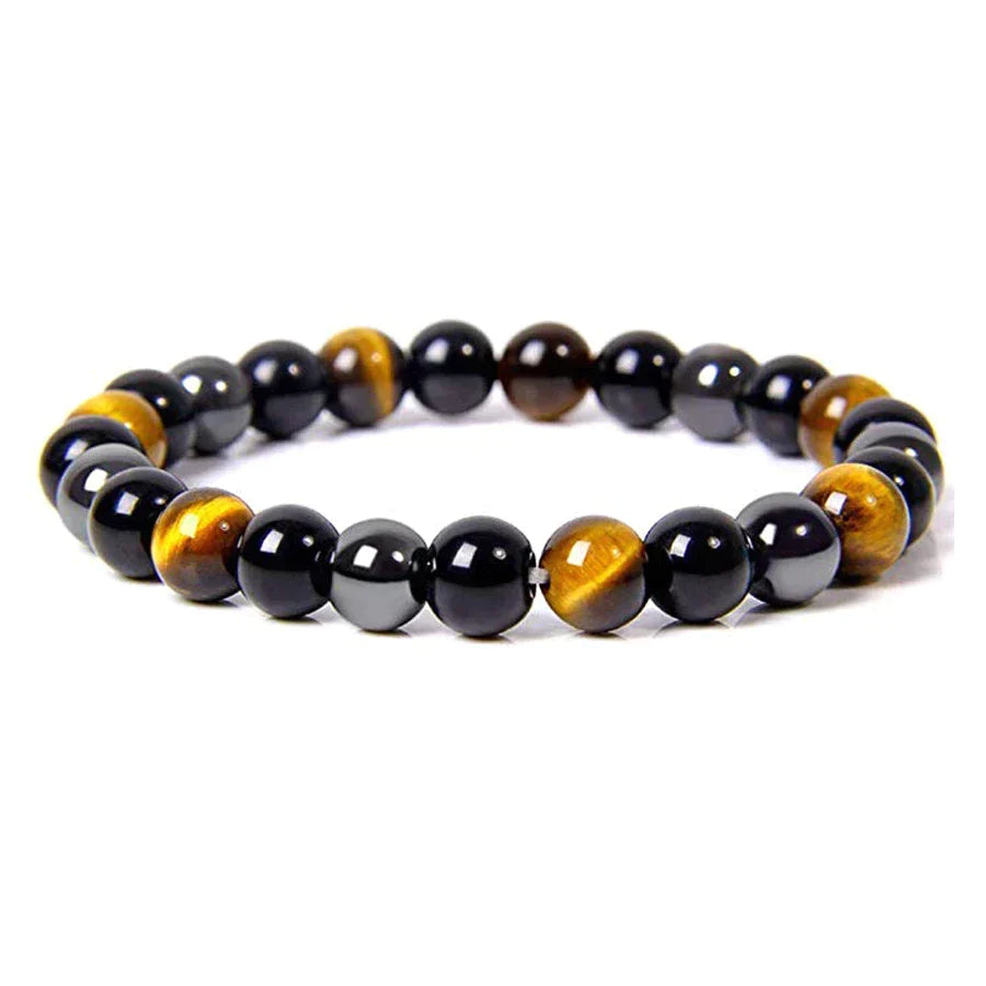 Bracelet Élastique à Perles Polies Homme