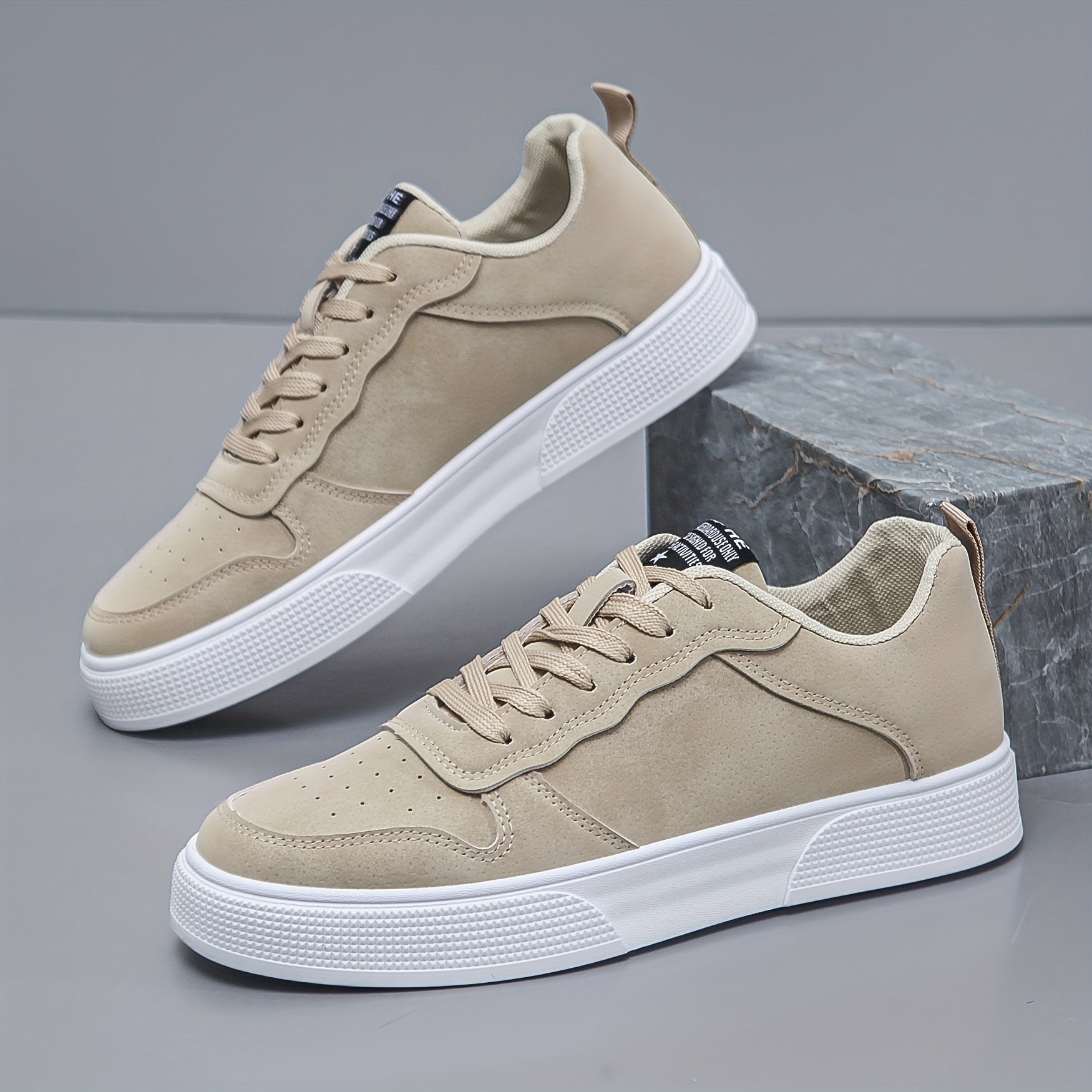 Textile sneakers with flat sole and classic silhouette for men
