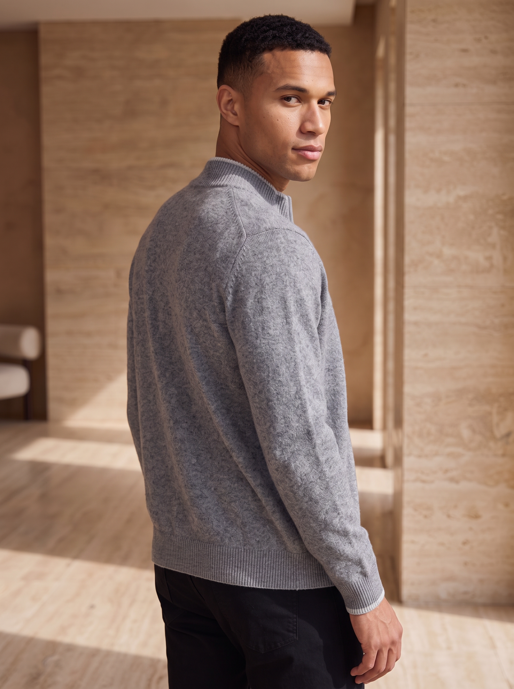 Men's wool knit cardigan