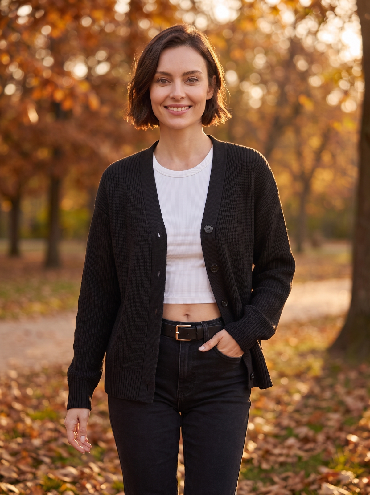 Women's long sleeve knitted cardigan