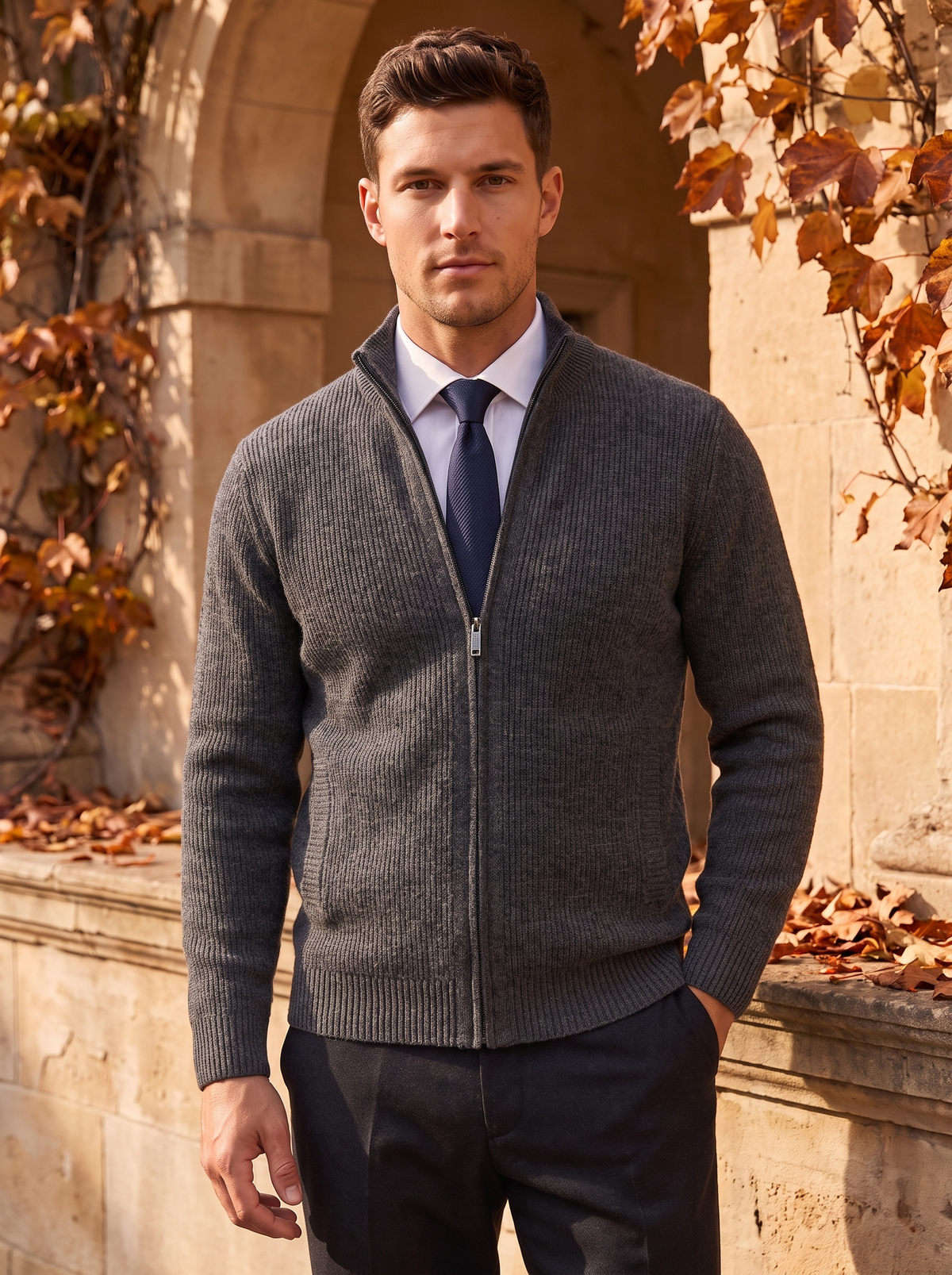 Men's smart casual knit cardigan