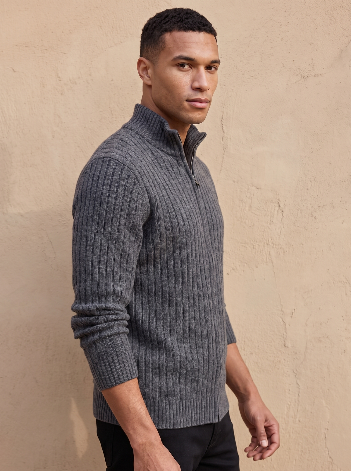 Men's zip cardigan