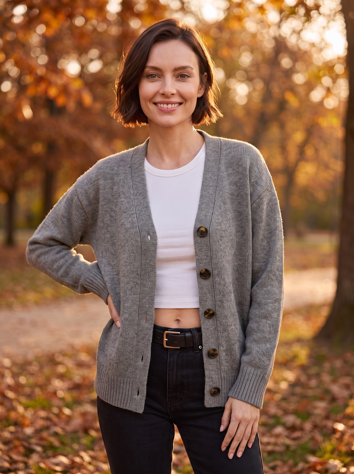 Women's knitted cardigan for fall