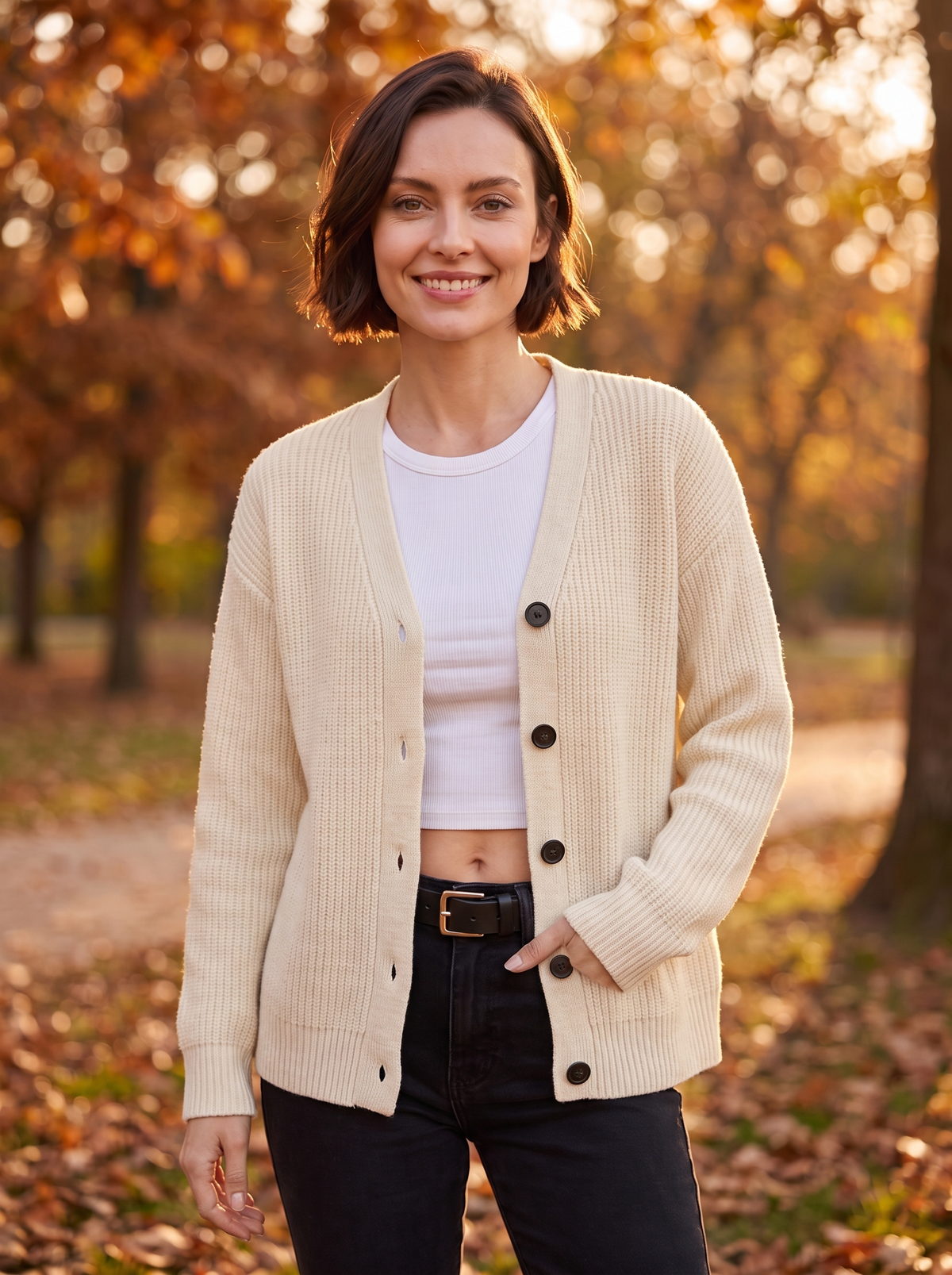 Women's casual knit cardigan for fall