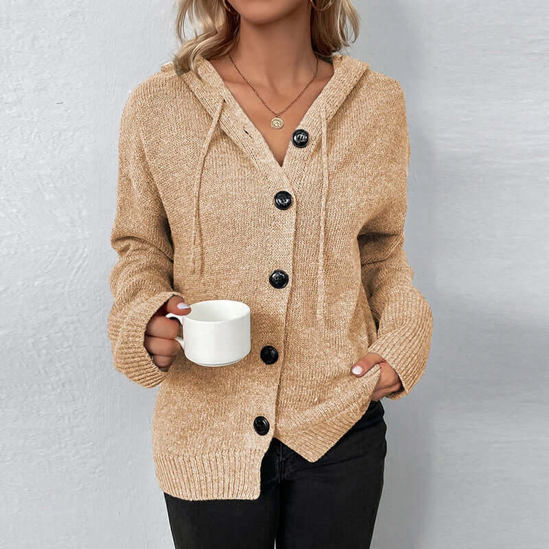 Gilet tricoté à boutons pour femme