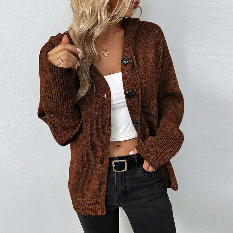 Gilet tricoté à boutons pour femme