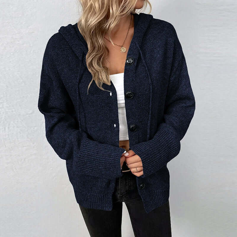 Gilet tricoté à boutons pour femme