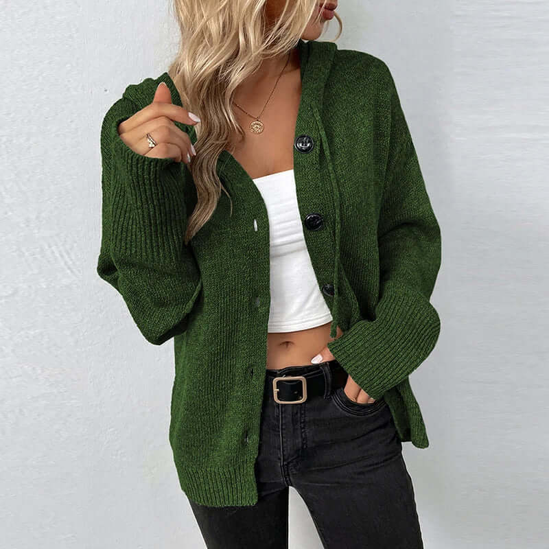Gilet tricoté à boutons pour femme