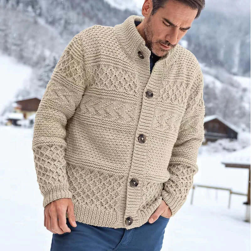 Cardigan à maille texturée pour homme