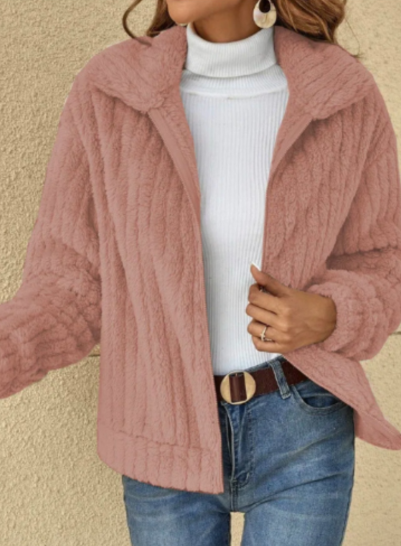 Veste en fausse fourrure zippée pour femmes