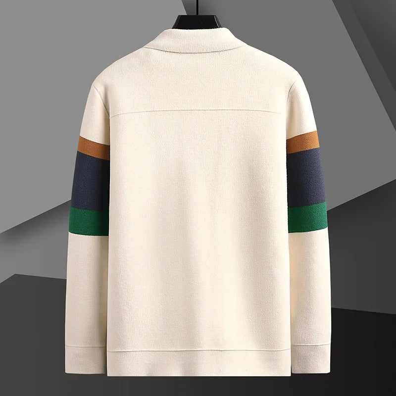 Cardigan à Rayures Boutonné Homme