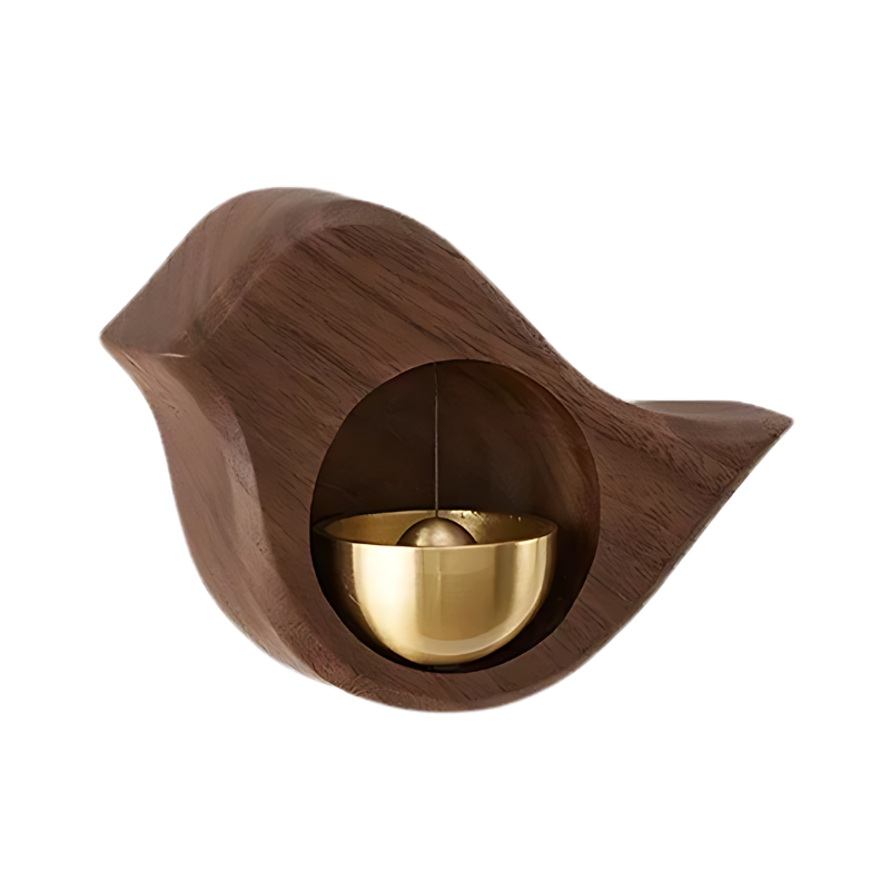 Carillons de Porte en Bois BellCharm avec Accent en Laiton