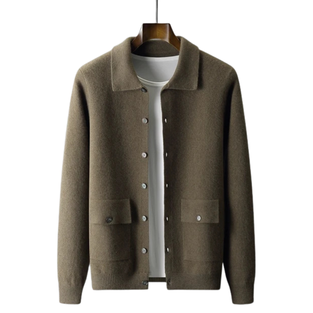 Knit jacket suitable for work and travel