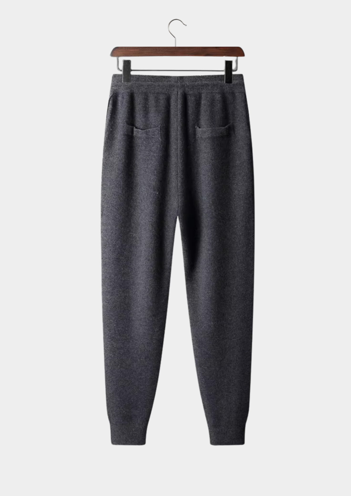 Men's wool trousers with an elastic waistband