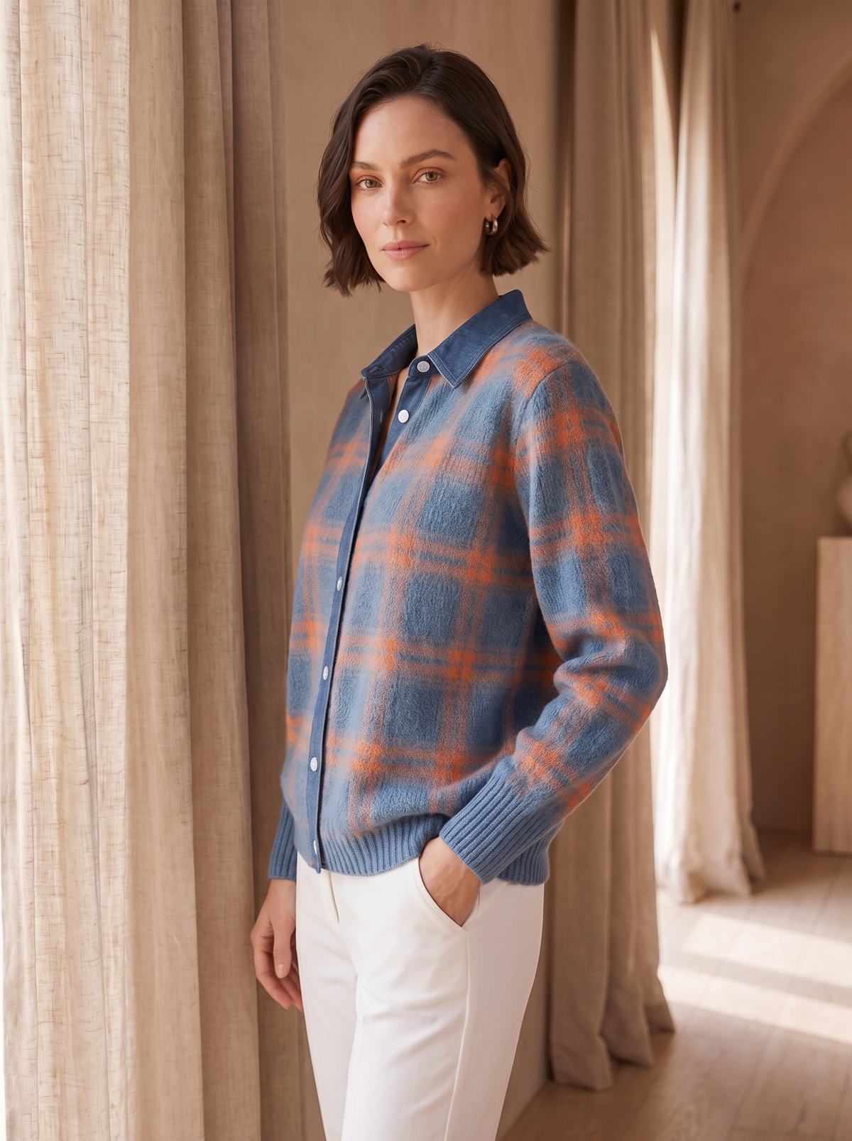 Women's casual fit knit cardigan