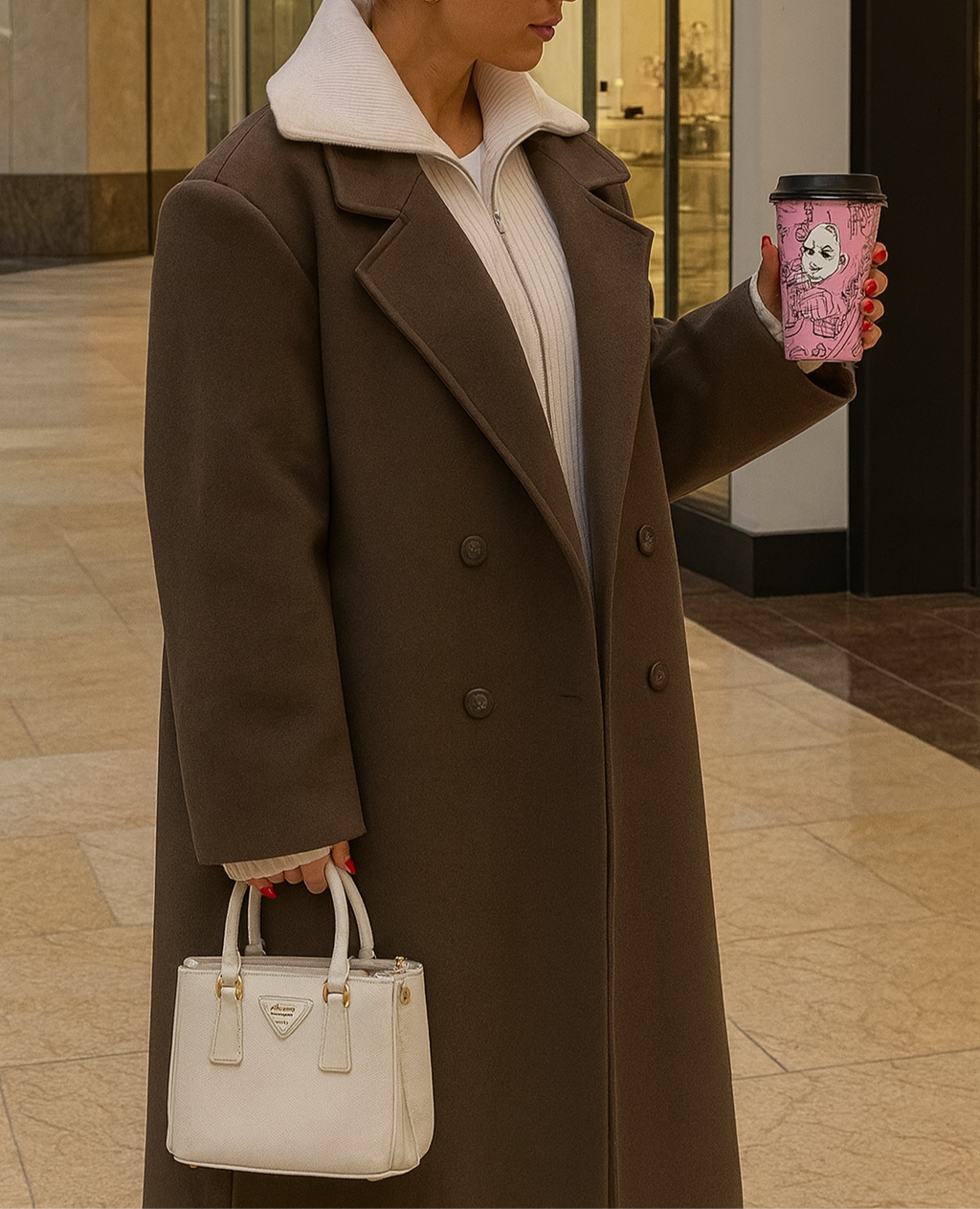 Manteau Long à Double Boutonnage pour Femme