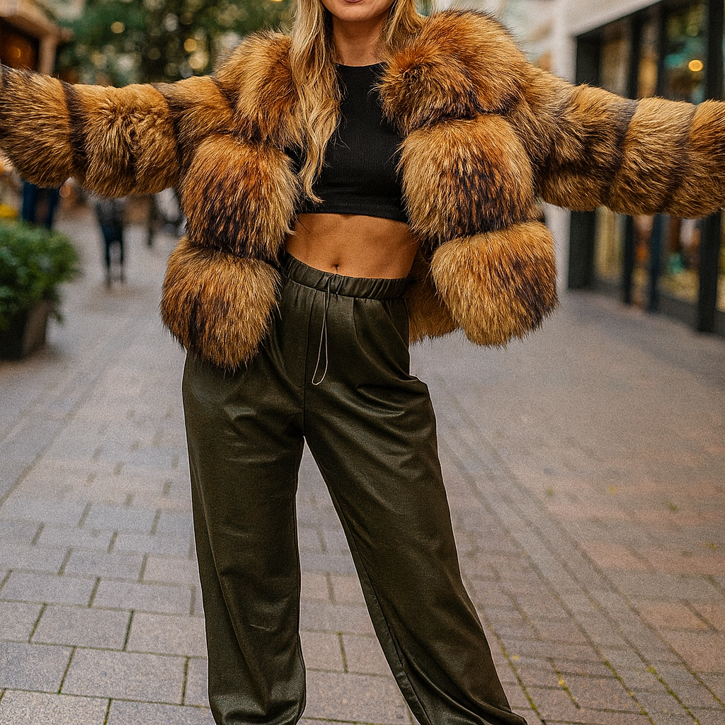 Veste en Fourrure Pour Femme