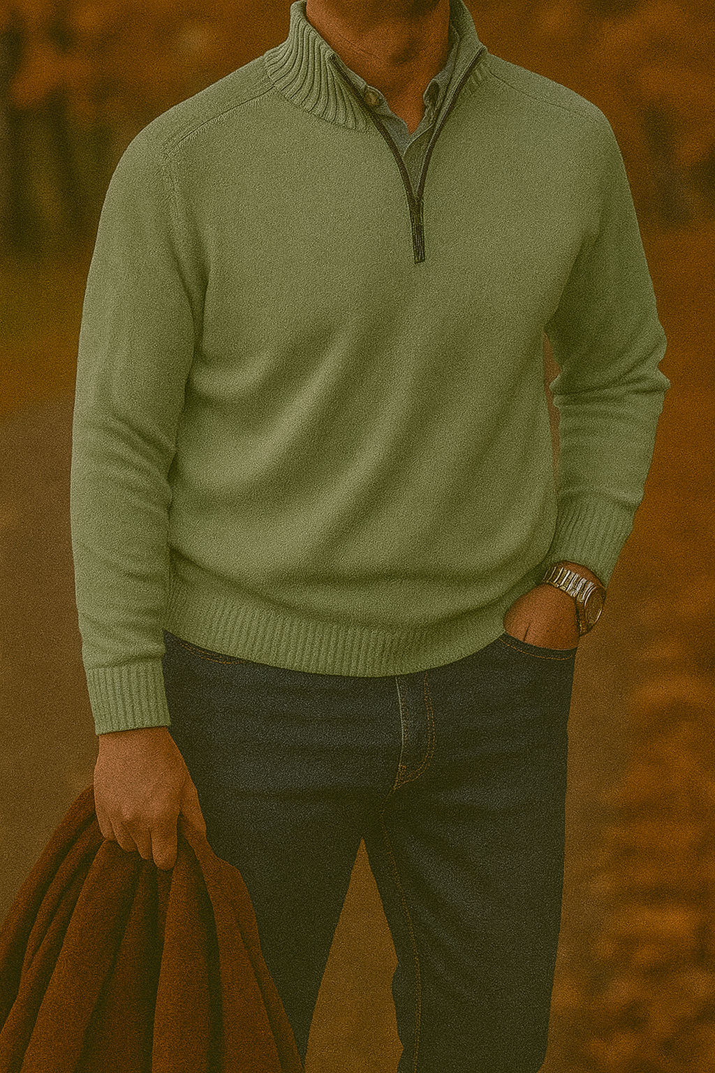 Pull Homme Zip Quart de Tou