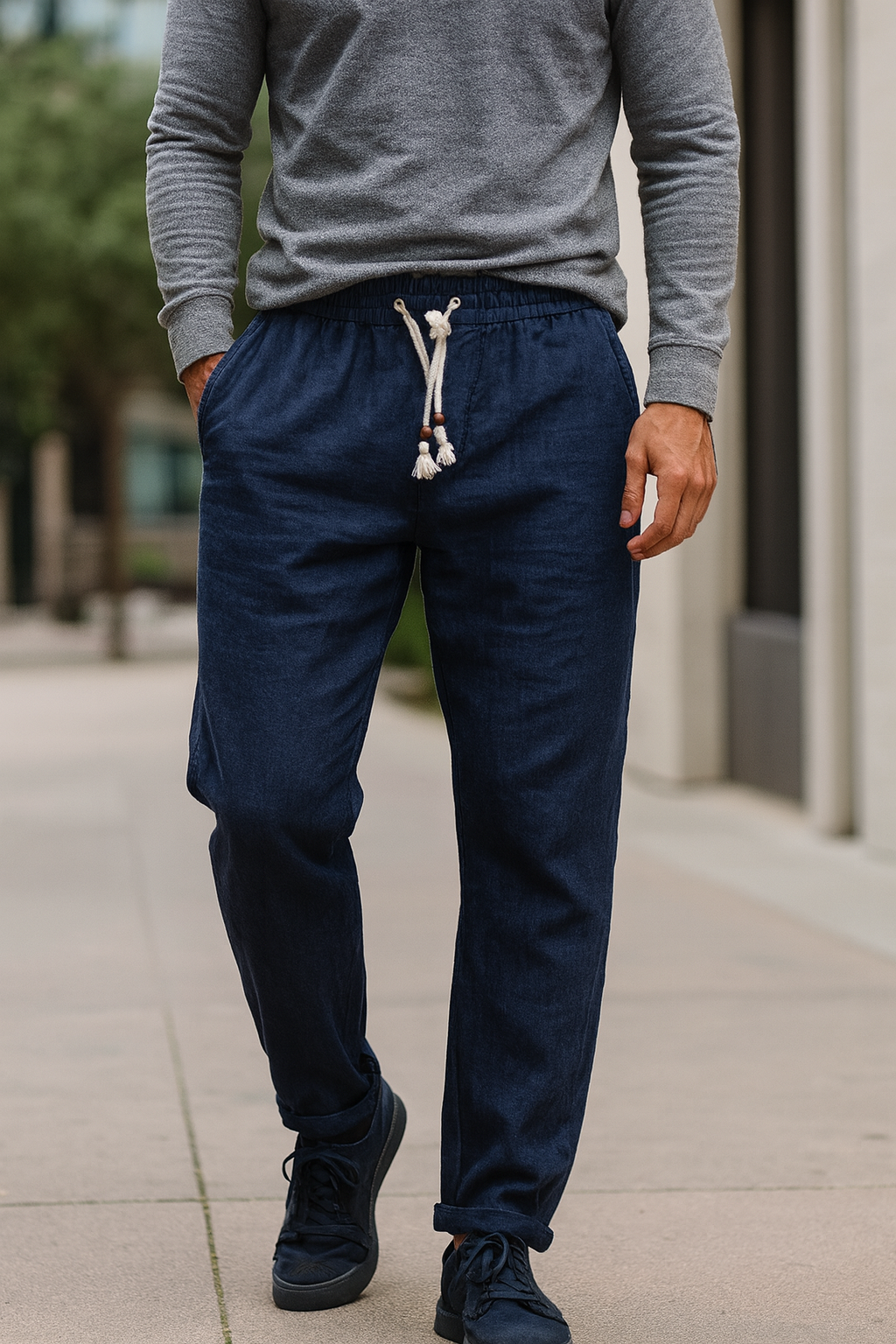 Pantalon Lin Décontracté & Confortable Homme