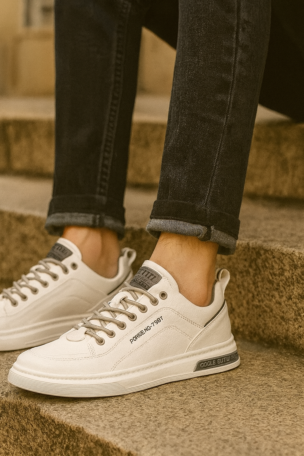 Sneakers Blanches & Confortables Homme