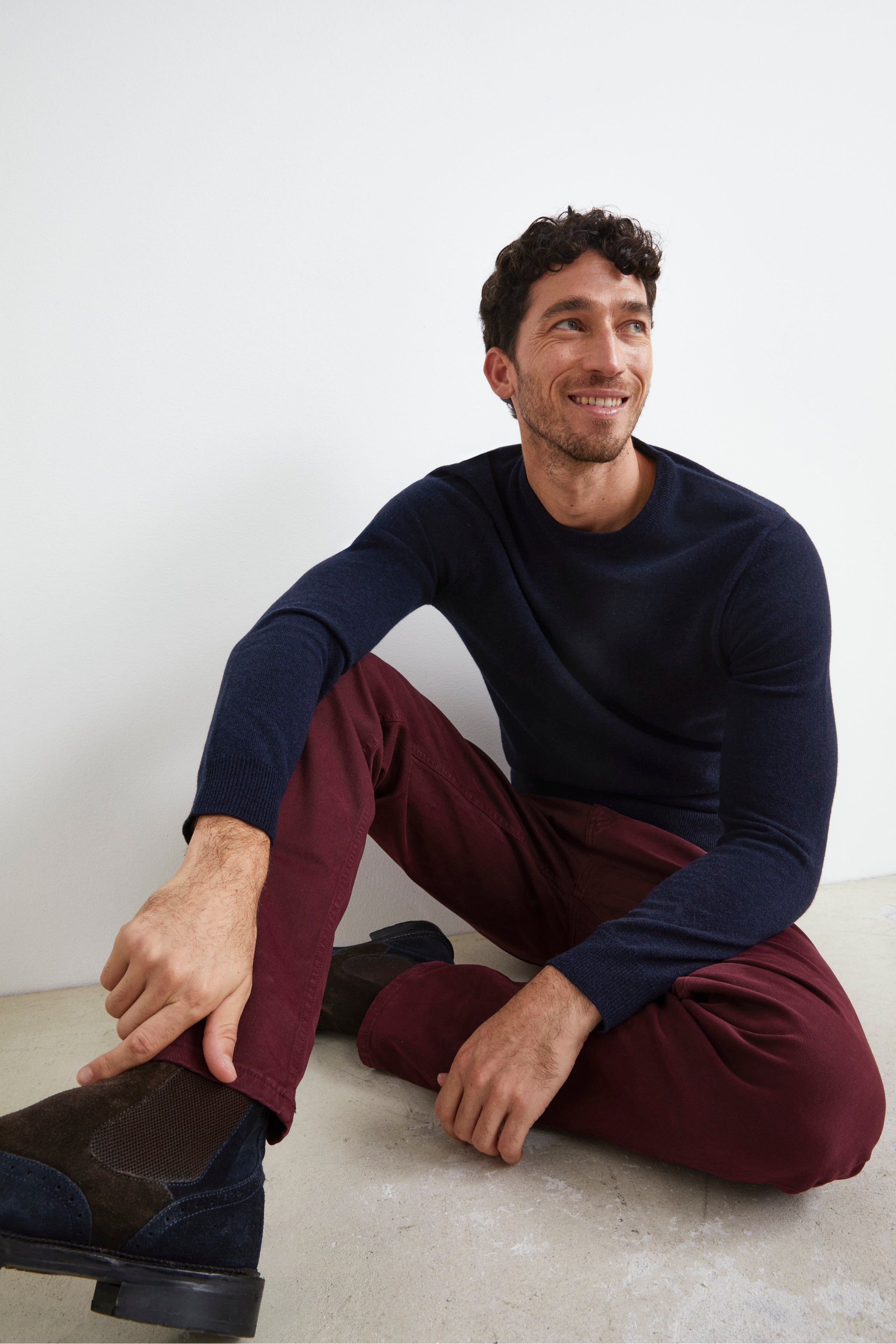 Pull à col rond en maille homme