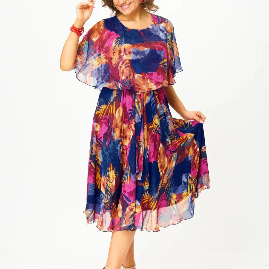 Lightweight chiffon plus size dress — detail or styling view