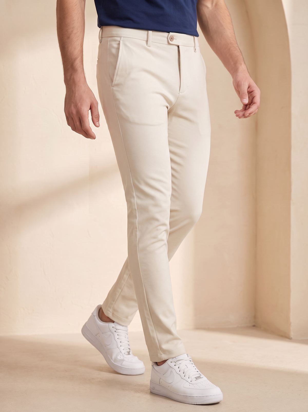 Cotton chino trousers for men