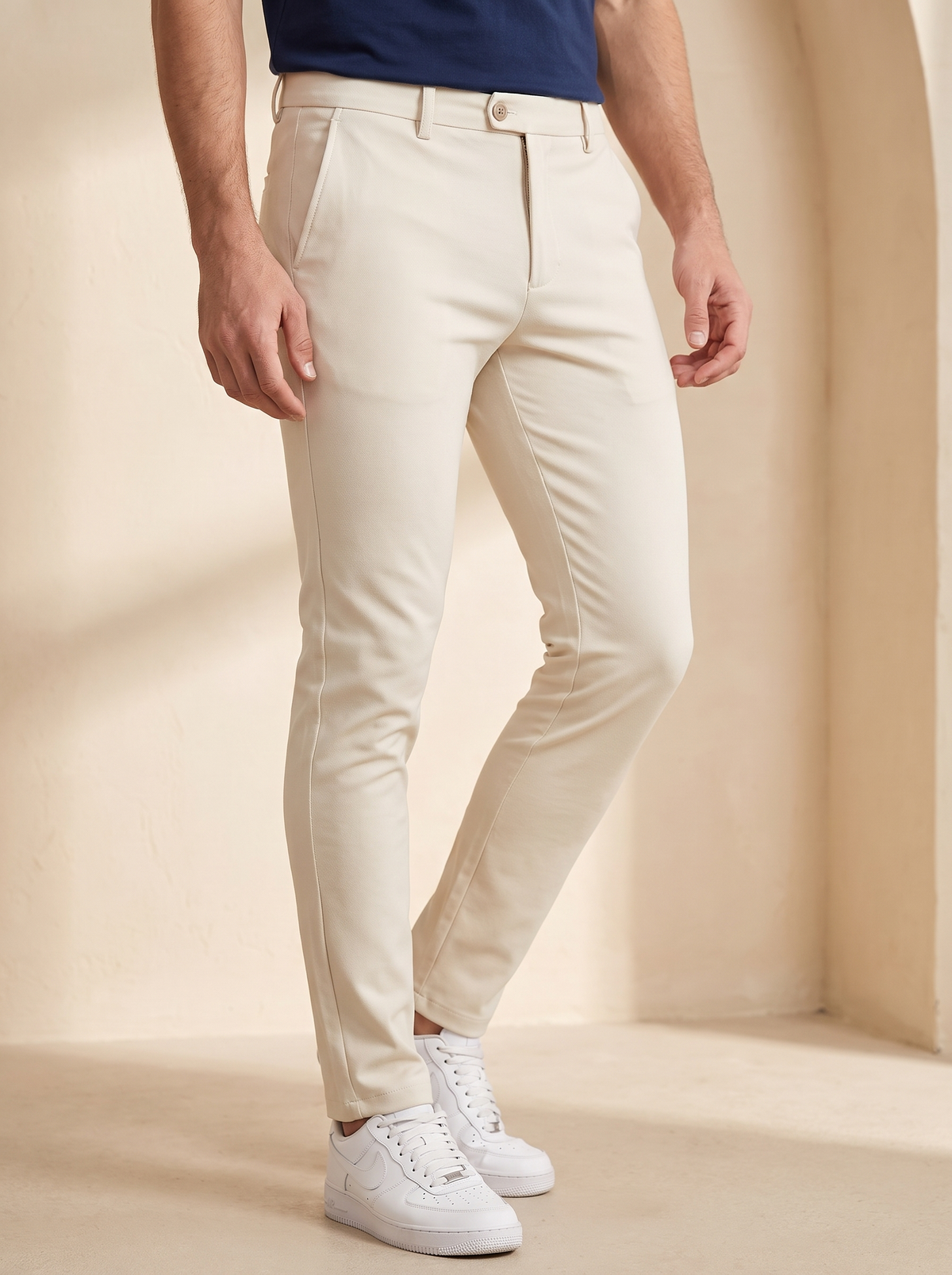 Men's slim fit cotton chino trousers