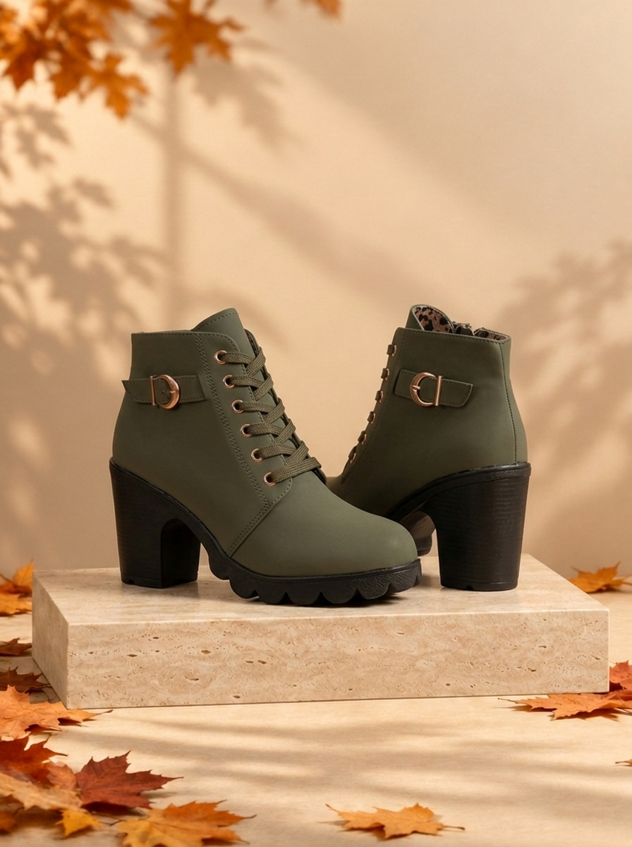 Women's platform style ankle boots for autumn