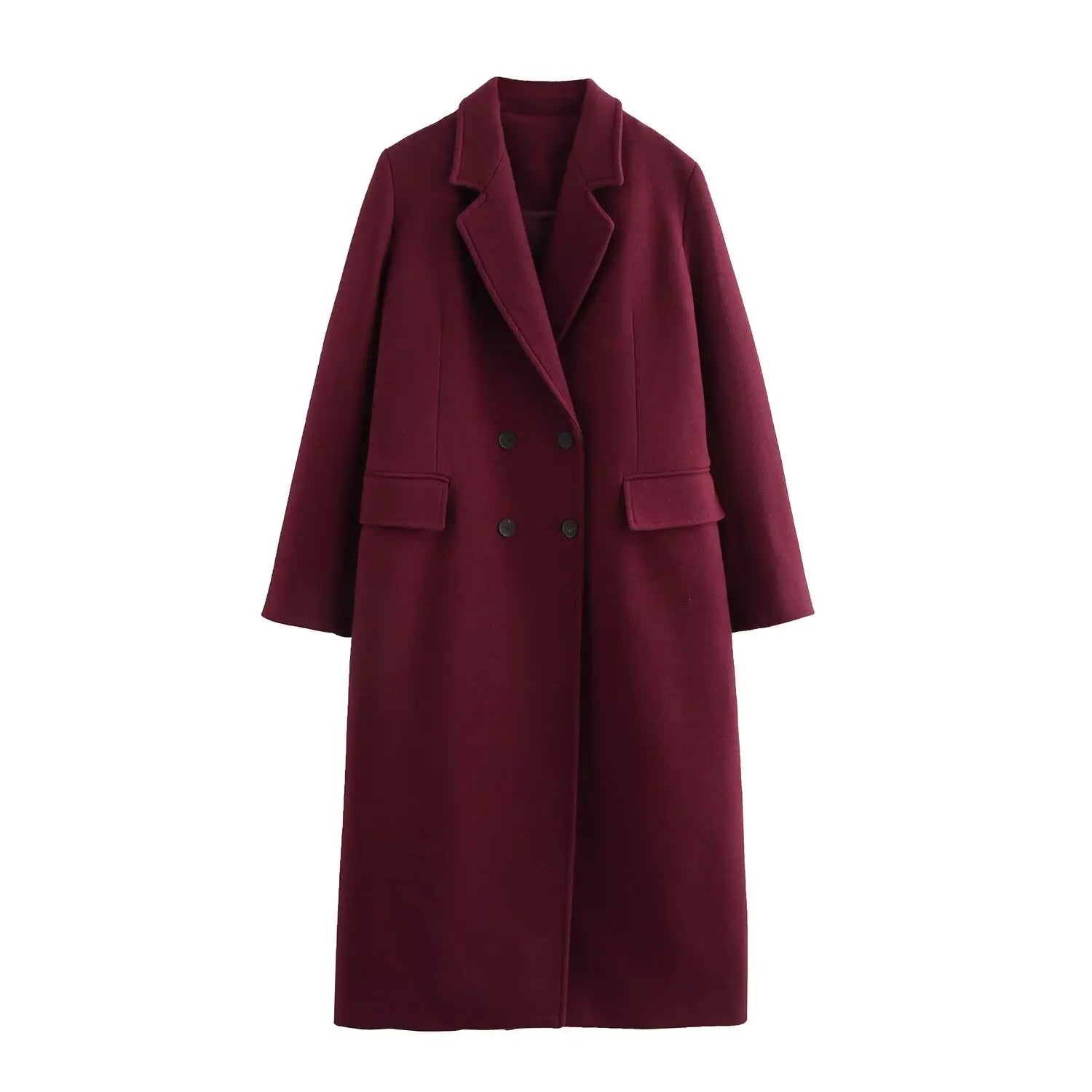Wool double-breasted coat tailored fit for women