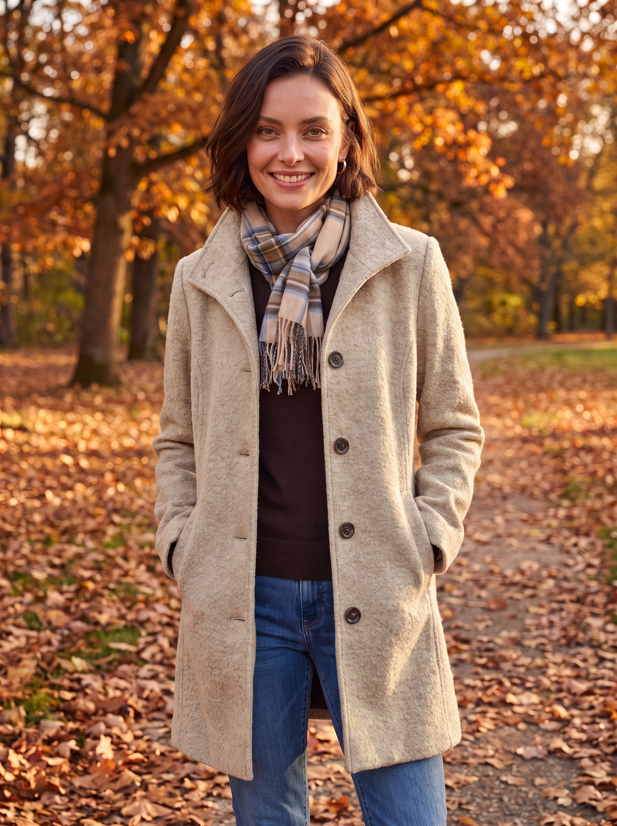 Women's plush fleece coat for fall