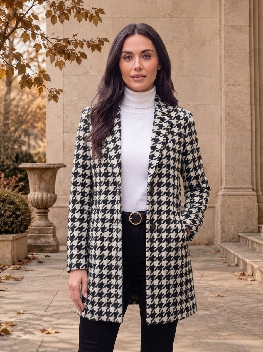 Women's classic wool blend coat for fall
