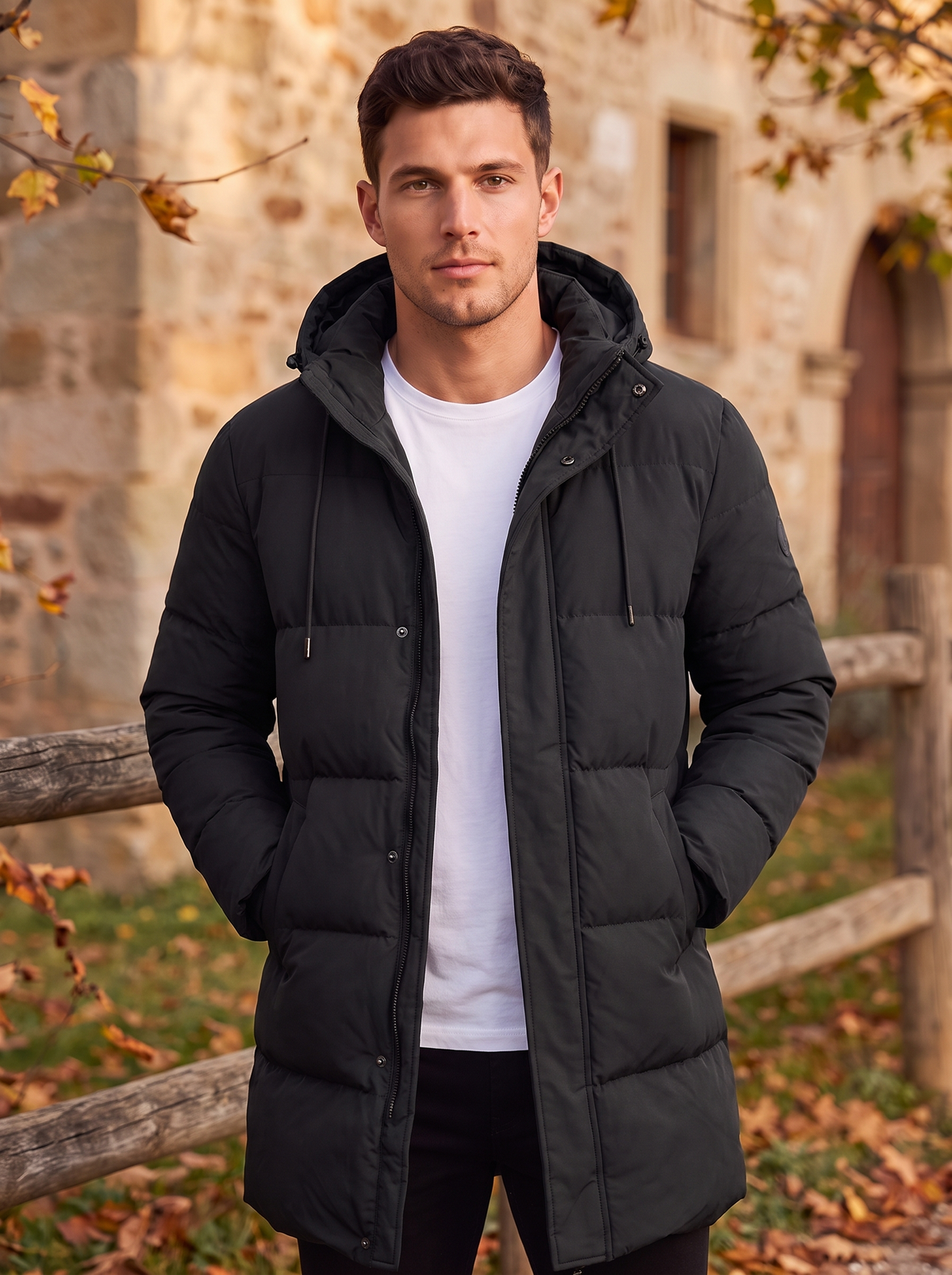 Men's quilted jacket with front pockets